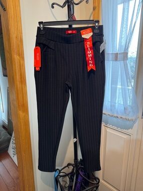 Women’s Black Pinstripe Slimming Dress Pants